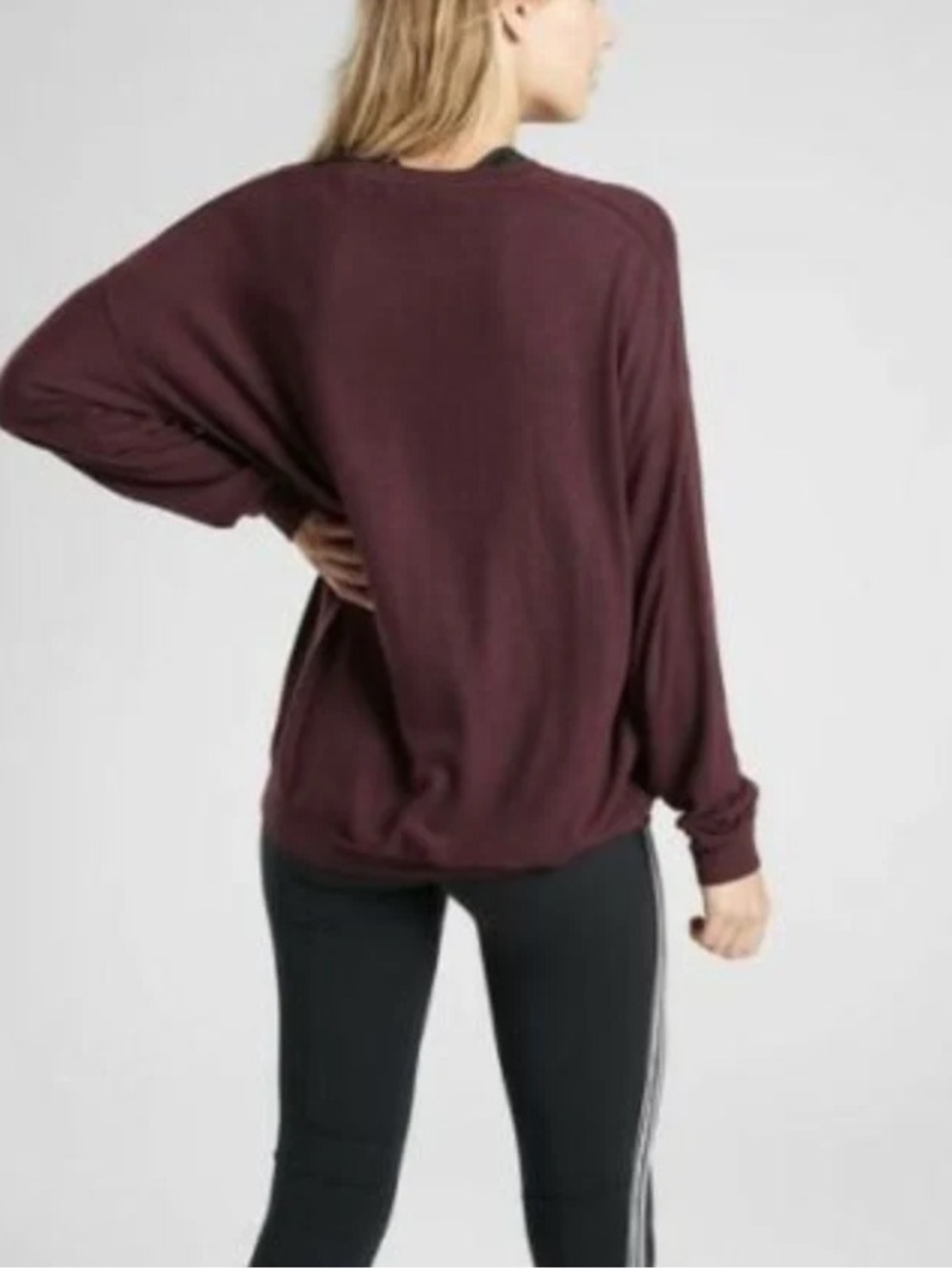 Athleta Burgundy Heather Mindful Soft Pullover Sweater - Picture 2 of 10